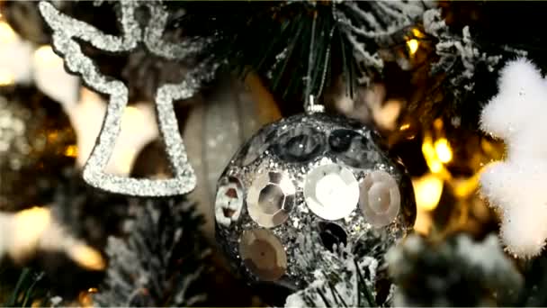 Decorações Árvore Natal Ano Novo — Vídeo de Stock