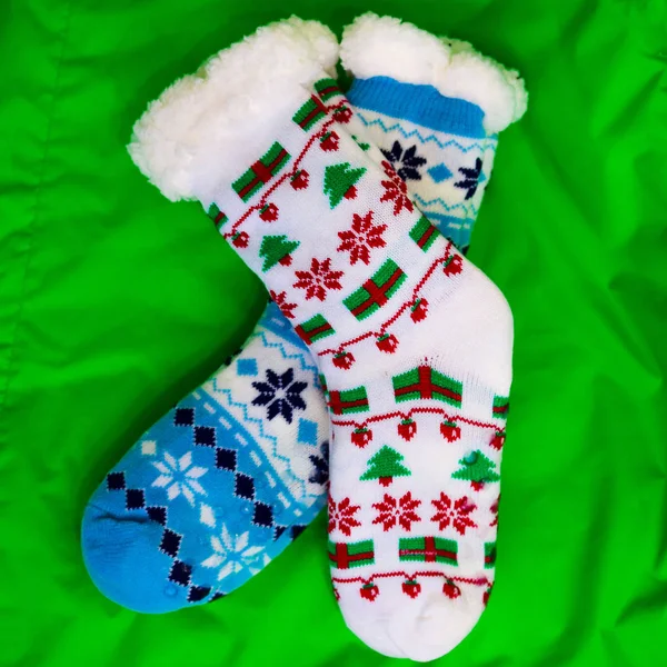 stock image bright colored socks for Christmas or new year gifts and surprises 