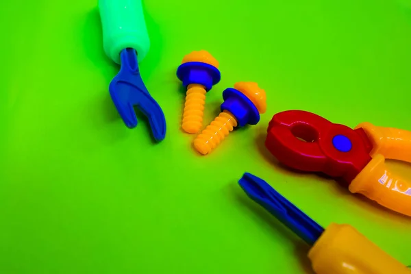 Вироби Кольорових Пластикових Іграшок Інструментів — стокове фото