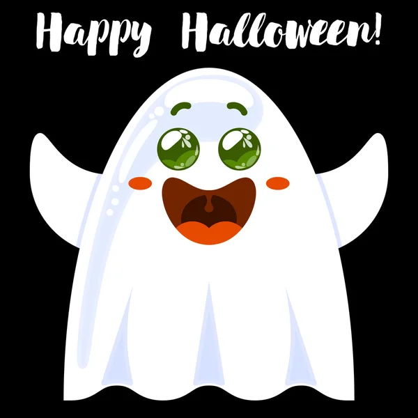 Fantasma de dibujos animados divertido Halloween — Vector de stock