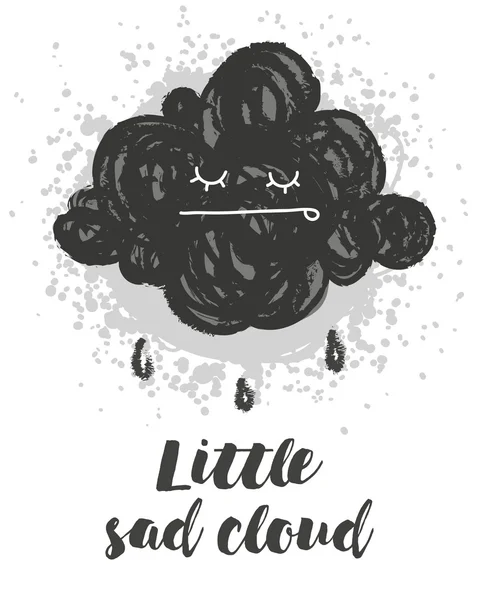 Ilustración vectorial con nube dibujada a mano de dibujos animados . — Archivo Imágenes Vectoriales