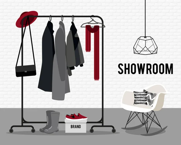 Illustration vectorielle avec showroom — Image vectorielle