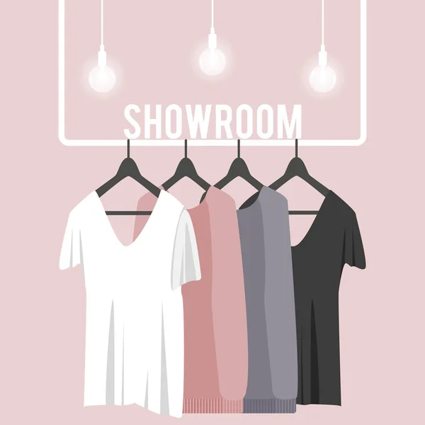 Vector illustration with showroom — Stock Vector