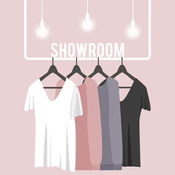 Illustrazione vettoriale con showroom — Vettoriale Stock