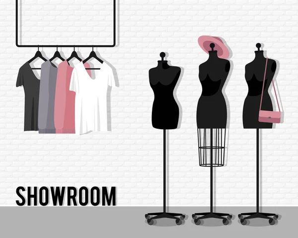 Illustration vectorielle avec showroom — Image vectorielle