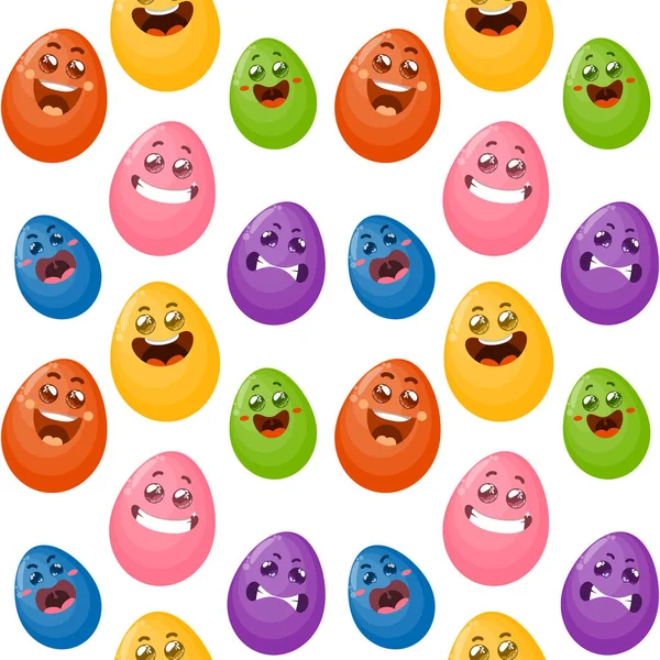 Divertidos huevos de Pascua de dibujos animados — Vector de stock