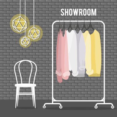 Vector illustration with coat rack. clipart