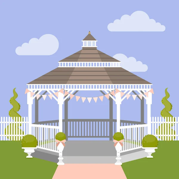 Bröllop lusthus. Vektor illustration — Stock vektor