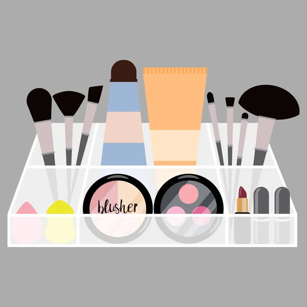 Vectorillustratie met platte cosmetica product — Stockvector