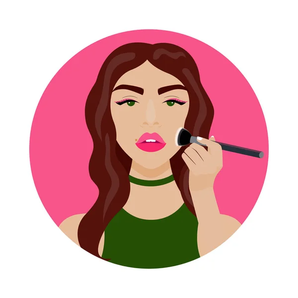 Vector illustration with sexy girl brush — Stock Vector