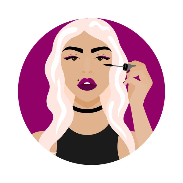 Vector illustration with sexy girl and mascara — Stock Vector