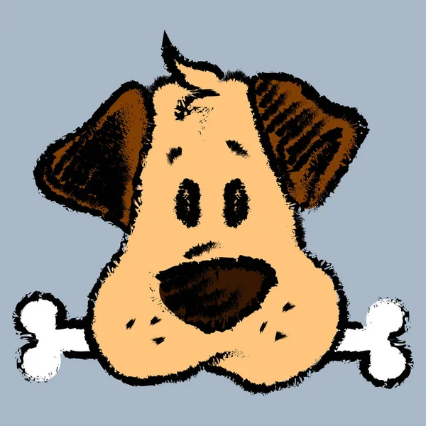 Vector iluustration met schattige cartoon schets hond, symbool van 2018 Nieuwjaar. — Stockvector