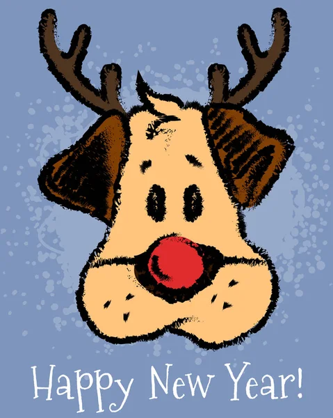 Illustrazione vettoriale con simpatico cane schizzo cartone animato, simbolo del 2018 nuovo anno . — Vettoriale Stock