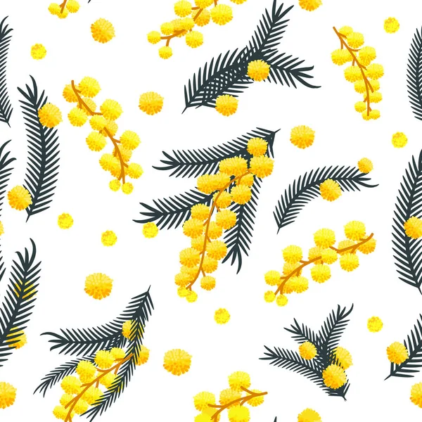 Vector sömlösa mönster med mimosa — Stock vektor