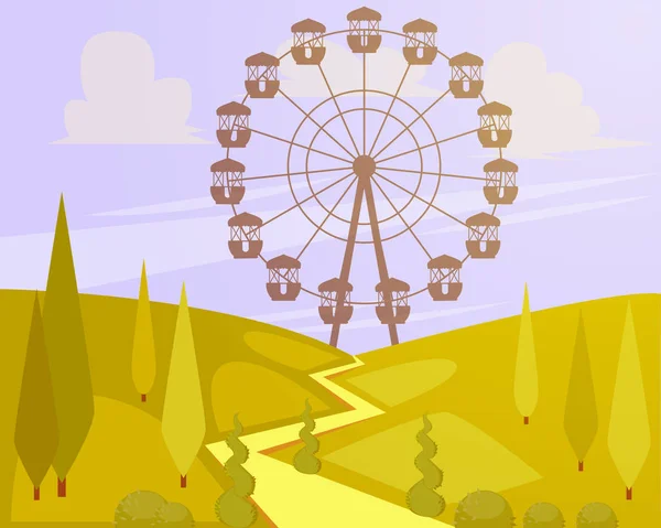 Ilustracja wektorowa wielkim Ferris Wheel — Wektor stockowy