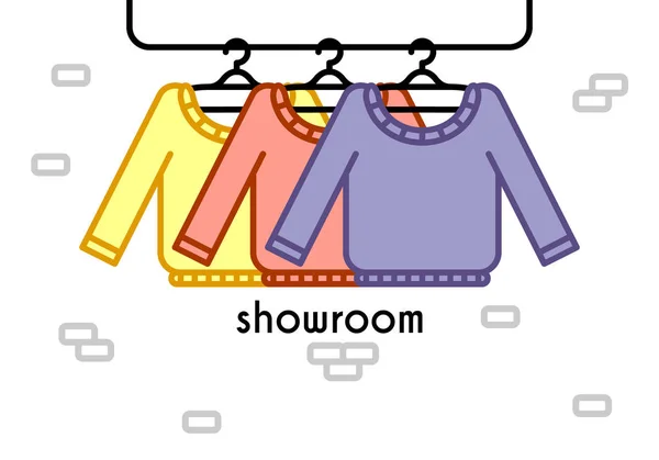 Illustrazione vettoriale con showroom — Vettoriale Stock