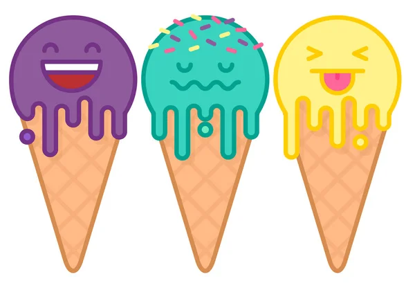 Icecream icon in line style — Stock Vector