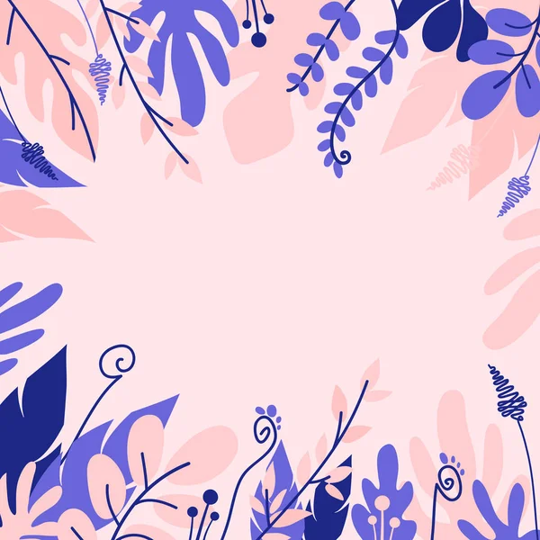 Ilustración vectorial con coloridas flores y hojas tropicales . — Vector de stock