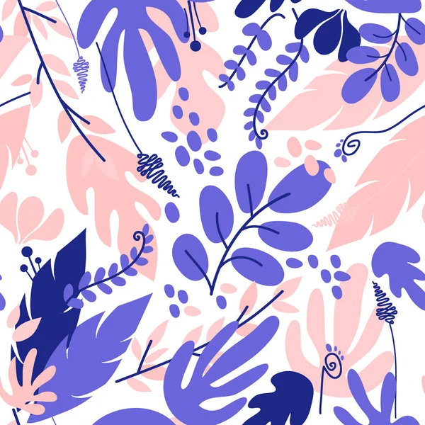 Ilustración vectorial con coloridas flores y hojas tropicales . — Vector de stock