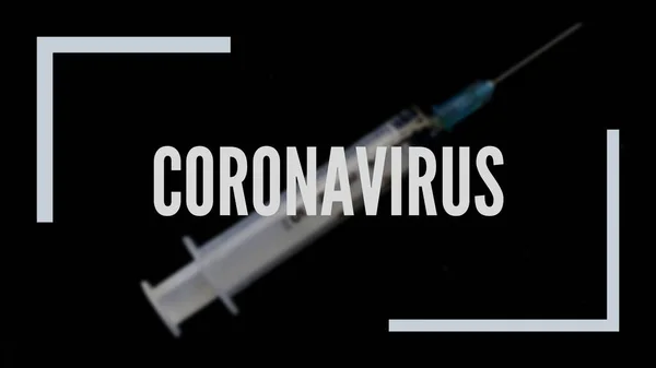 Syringe with coronavirus inscription. China strengthens its relationship with Italy.New coronavirus 2019-nCoV from China. The disease is from the Chinese city of Wuhan. Fight against a new terrible disease. Development Vaccine.