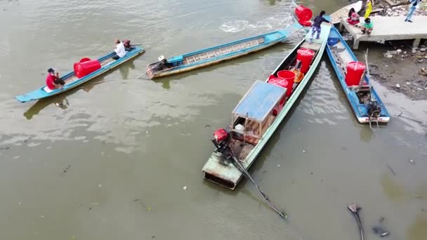 Wietnam Rzeka Transport Wodny Wietnamie — Wideo stockowe