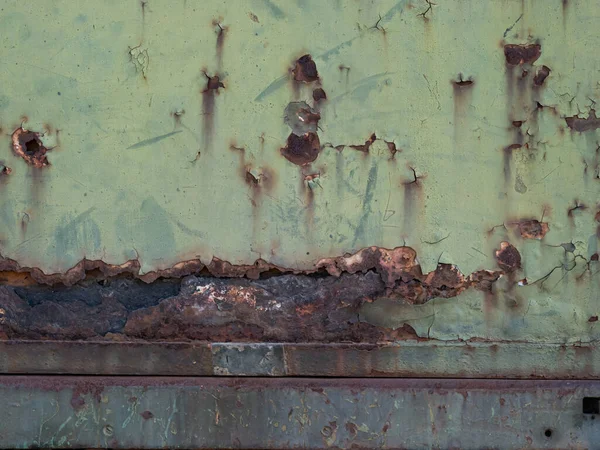 Rusty Green Train Metal Old Rusty Metal Corrosion — Stock Photo, Image