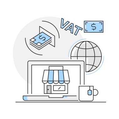 E-ticaret konsepti. Düz biçim illüstrasyonu.