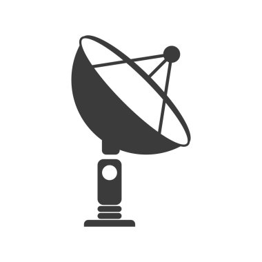Uydu çanağı simgesi. Düz stil. Beyaz arkaplanda izole.