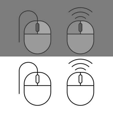 Bilgisayar fare simgesi seti. Düz stil. İzole edilmiş.