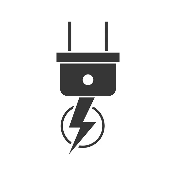 Elektrisk Plug Blixtnedslag Ikon Begreppet Elektricitet Platt Stil — Stock vektor