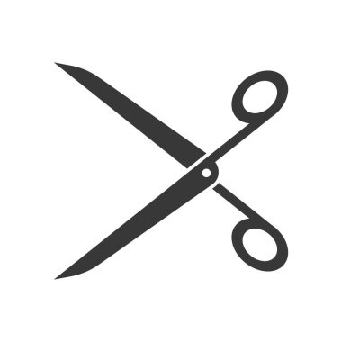 Makas Simgesi. Düz stil. Beyaz arkaplanda izole.