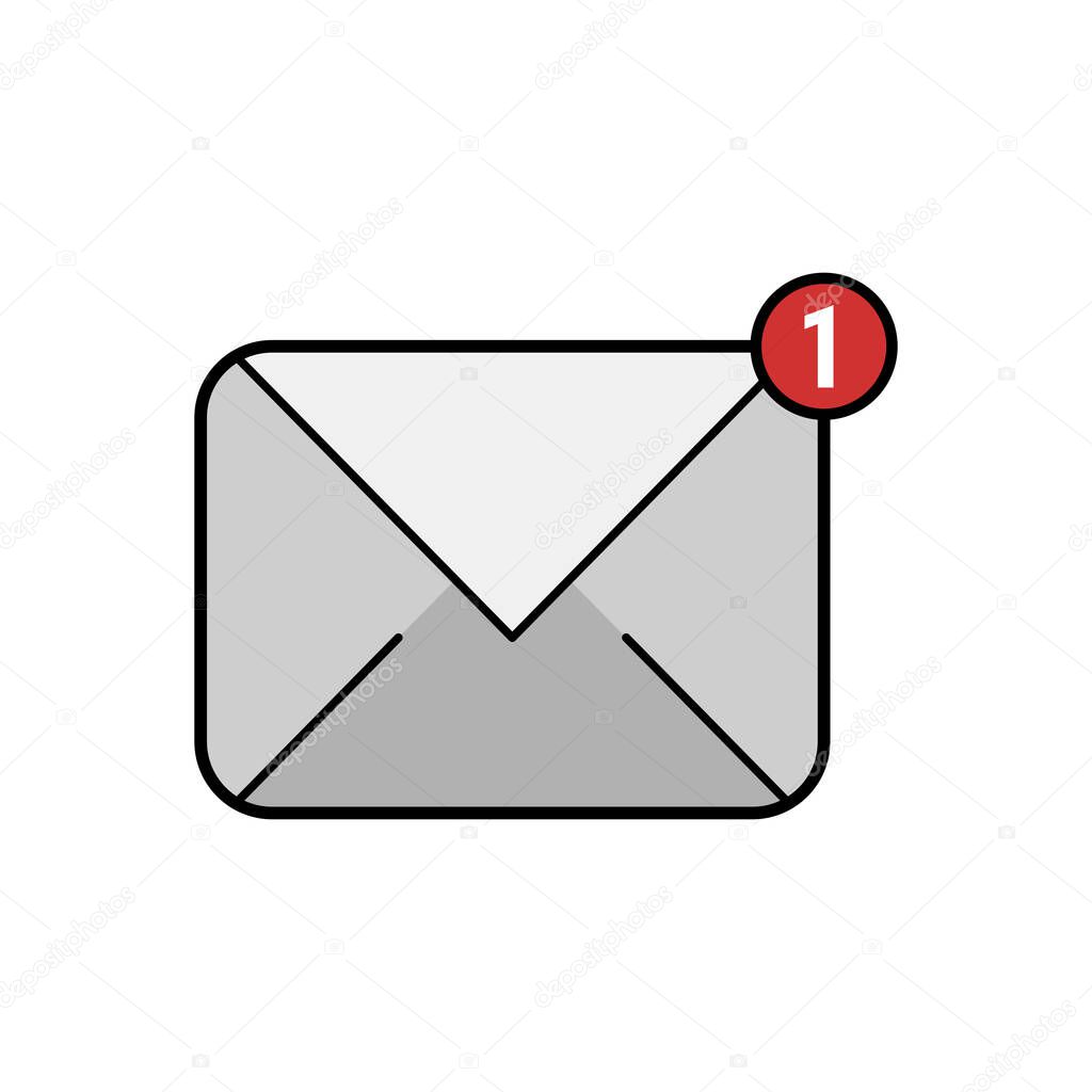 Mail icon isolated on white background. E-mail icon. Envelope illustration. Message