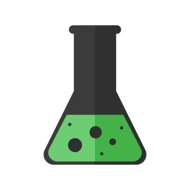 Konik şişe ikonu. Beher. Düz stil. Beyaz arkaplanda izole.