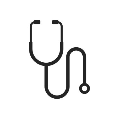 Steteskop ikonu. Beyaz arkaplanda izole.