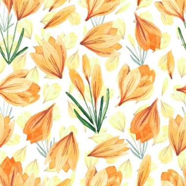 Suluboya timsah desenli kusursuz desen. Beyaz arka planda parlak çiçekler. Tekstil için kusursuz arkaplan