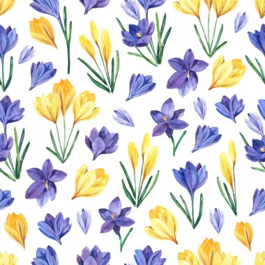 Suluboya timsah desenli kusursuz desen. Beyaz arka planda parlak çiçekler. Tekstil için kusursuz arkaplan