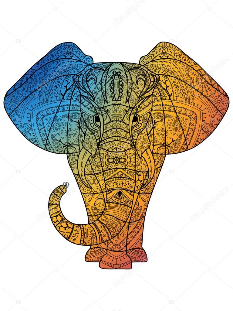 Greeting card with Elephant.