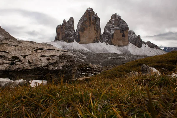 Region Dolomitów Trzy Szczyty Obraz Stockowy