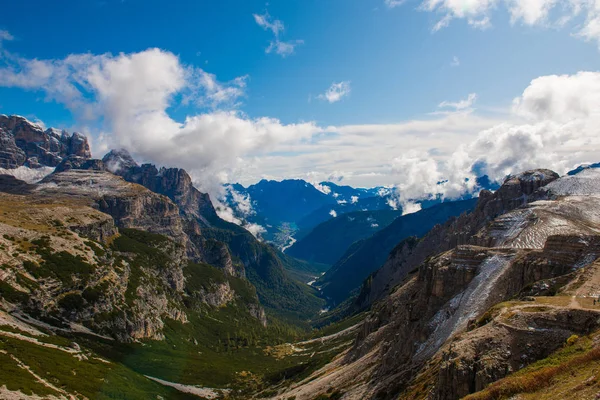 Dolomiterna Regionen Three Peaks Stockbild