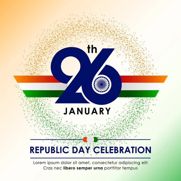 Happy Republic Day India Celebration Concept Λογότυπο Μονάδα Ετικέτα Μνημονική — Διανυσματικό Αρχείο
