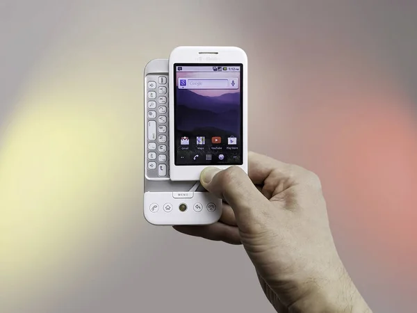 The first Android smartphone - HTC Dream, also known as T-Mobile G1. Moscow / Russia - 2020 February 28