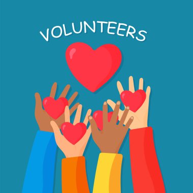 Gönüllülerin elleri.