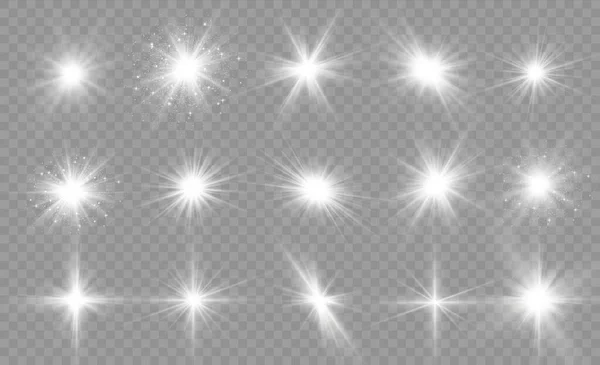 Luminose stelle bianche . — Vettoriale Stock