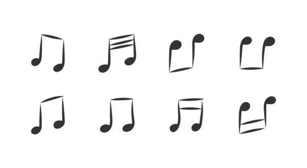 Doodle notas musicales. — Vector de stock