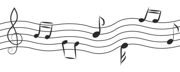 Doodle notas musicales. — Vector de stock