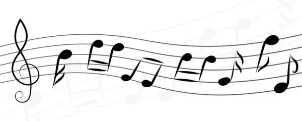 Doodle notas musicales. — Archivo Imágenes Vectoriales