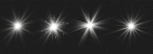 Étoiles blanches brillantes . — Image vectorielle