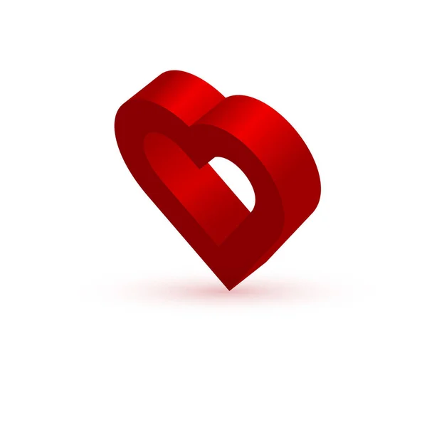 Shape red heart. — Stock Vector