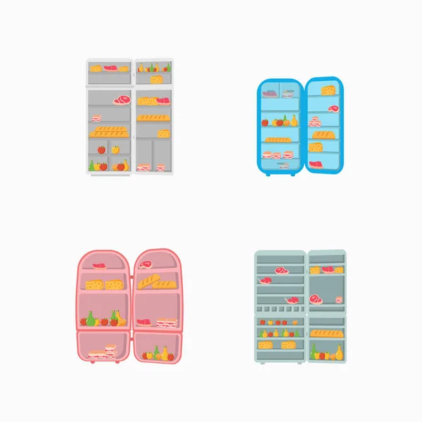 Réfrigérateur avec congélateur . — Image vectorielle