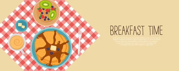 朝食だ。食事時間. — ストックベクタ